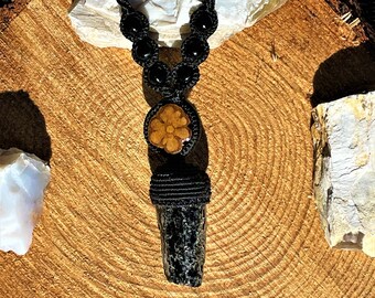 Ayahuasca Necklace, Black Tourmaline Necklace, Ayahuasca Crystal, Gemstone Ayahuasca, Wrapped Crystal, Wrapped Crystal Jewelry, Crystals,