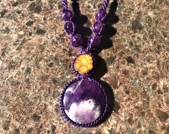 Ayahuasca Crystal Necklace, Amethyst Necklace, Ayahuasca Crystal, Gemstone Ayahuasca, Wrapped Crystal, Wrapped Crystal Jewelry, Twin Flame,