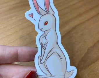 Albino Bunny Rabbit Vinyl Aufkleber - Wasserfester Laptop Aufkleber