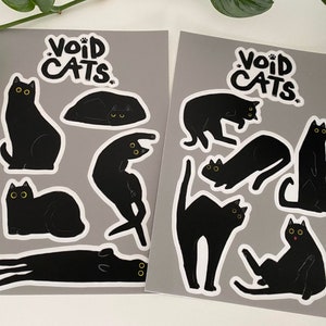 Void Cats - Vinyl Stickers Black Cat Sticker Sheets Pack