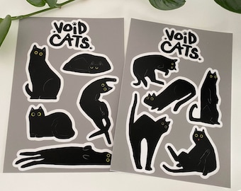 Void Cats - Vinyl stickers set stickervellen zwarte kat