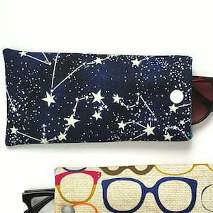 Glasses case, sunglasses case, reading glasses case, glasses pouch, sunglasses pouch, padded glasses case, glasses case, constellations
