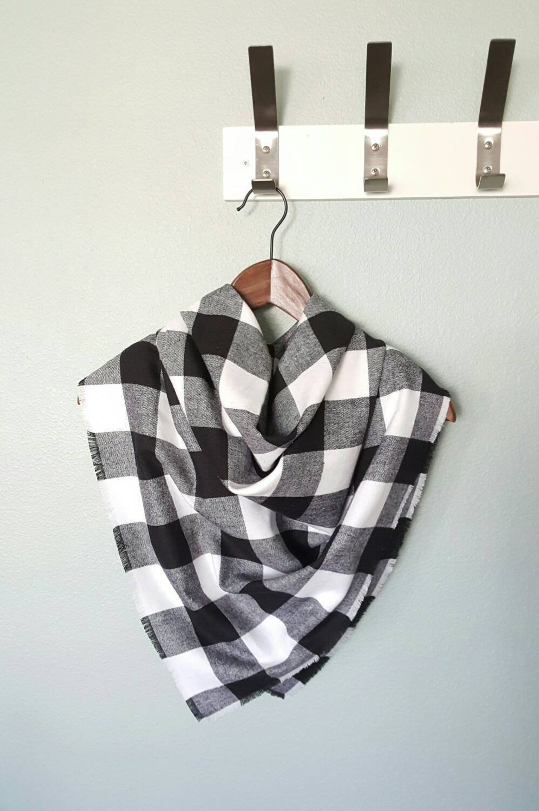 Plaid Flannel Blanket Scarf Large Plaid Cotton Flannel Etsy