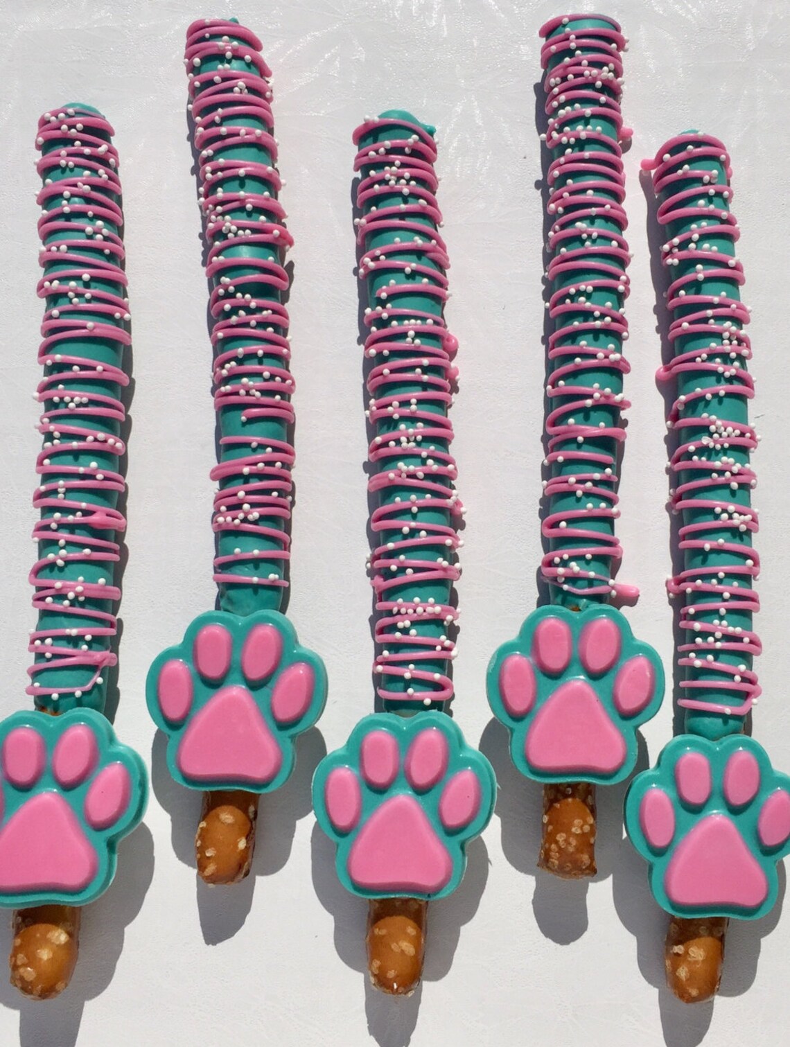 PAW PRINT Chocolate Covered Pretzels//12 Count//animal Etsy