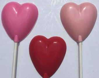 HEART Chocolate Lollipop*12 Count*Valentine's Day*Bridal Shower Favor*Wedding Favor*Baby Shower*Engagement Party*