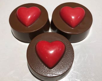 HEART CHOCOLATE Covered OREOS*12 Count*Valentine's Day*Bridal Shower*Wedding Favors*Engagement Party*Baby Shower*