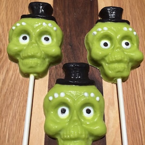 SKELETON Chocolate Lollipop12 CountHalloween PartySkeleton PartyHaunted MansionHalloween Favor image 1