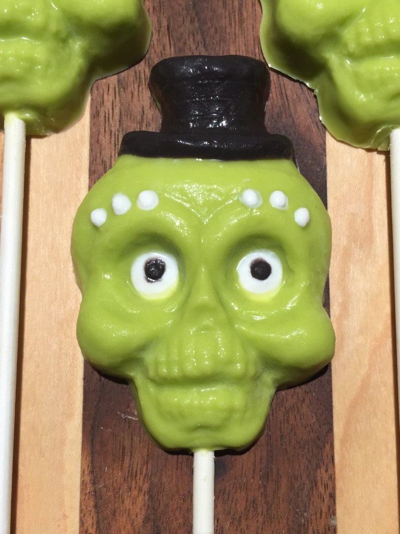 SKELETON Chocolate Lollipop12 CountHalloween PartySkeleton PartyHaunted MansionHalloween Favor image 3