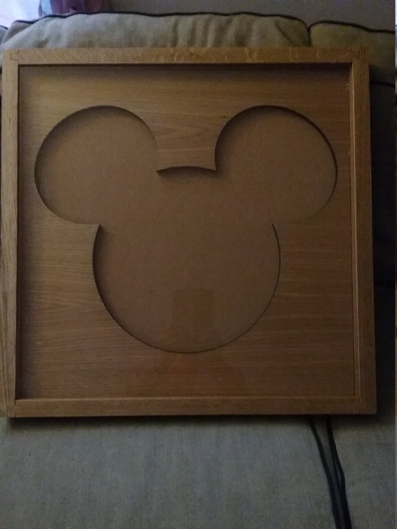 Disney Inspired Pin Display Shadowbox Mickey, Corkboard, Cork Display image 3