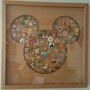 Disney Inspired Pin Display Shadowbox Mickey, Corkboard, Cork Display image 1
