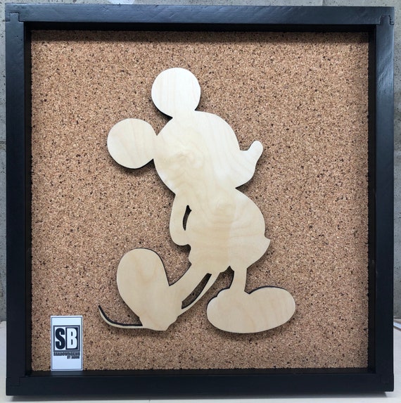 Disney Inspired Pin Display Shadowbox mickey, Corkboard, Cork Display 