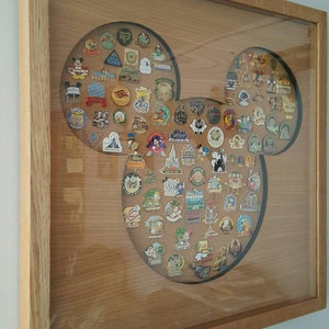 Disney Inspired Pin Display Shadowbox Mickey, Corkboard, Cork Display image 2