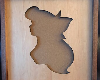 Disney Inspired Pin Display Shadowbox (Little Mermaid Ariel), Corkboard, Cork Display