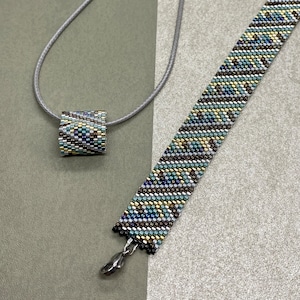 和 WA Series Accessories, Beaded Bracelet, Beaded Pendant, Miyuki Delica, Gift, NAOKism, Wearable Art, Handmade, Unique, Jewelry