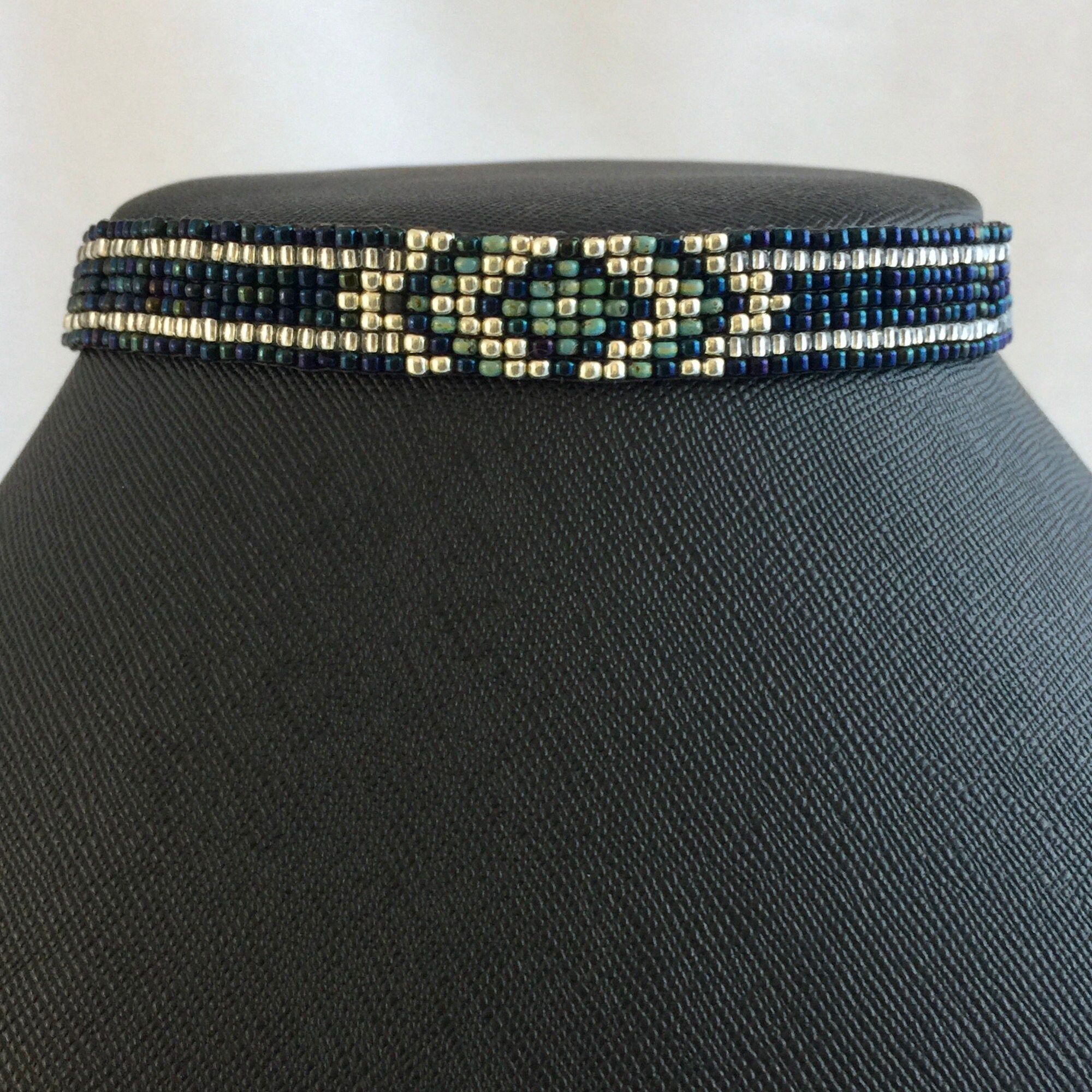 Beaded Choker Beaded Necklace Loom Bead Choker Bead Etsy