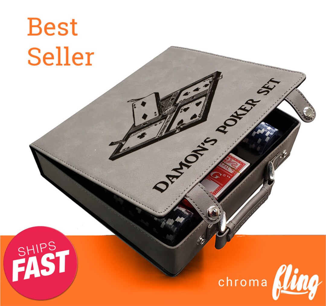 Cincinnati Method Laser Engraved Poker Chip Setgray Case With Black Engravingcustom Poker Game