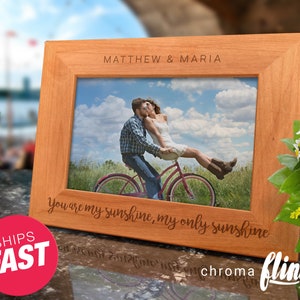 Personalized You Are My Sunshine Engraved Wood Picture Frame- Personalized Picture Frame - Customized Picture Frame - Engraved Picture Frame