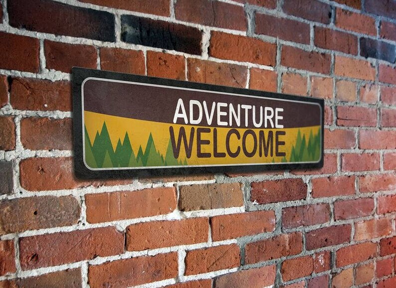 Adventure Street Sign Adventure Aluminum Etsy