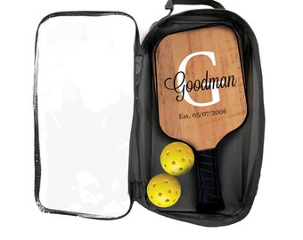 Family Established Custom Pickleball Paddle Set - Wooden Pickleball Paddle - Personalized Pickleball Set with Carry Case