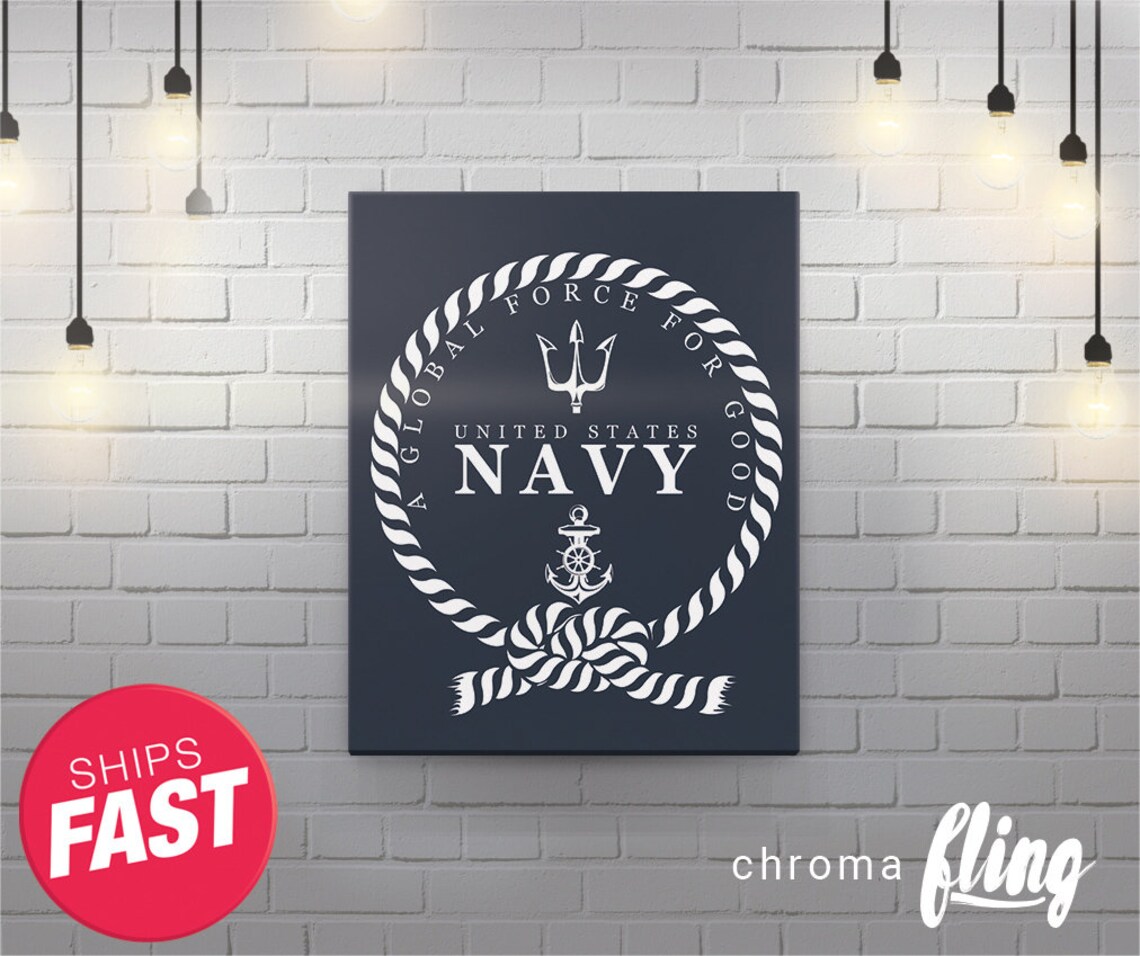 Navy Wall Art Custom Wall Canvas Art Wall Decor Wall Etsy