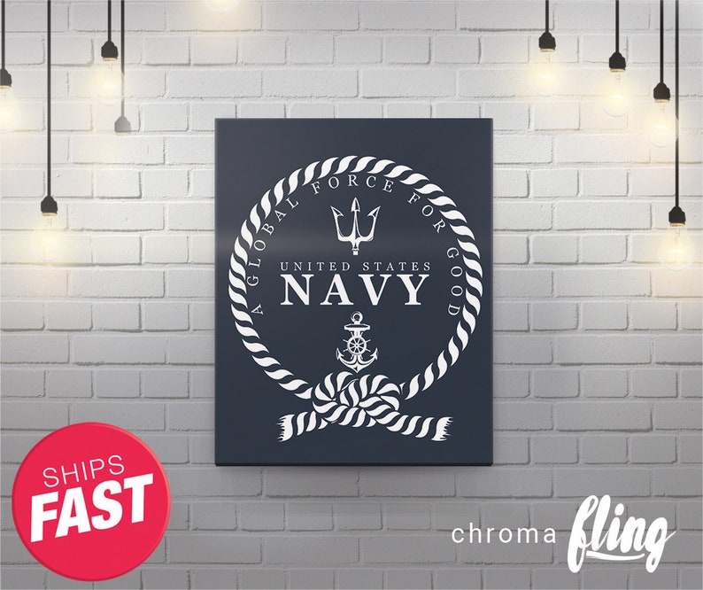 Navy Wall Art Custom Wall Canvas Art Wall Decor Wall Etsy