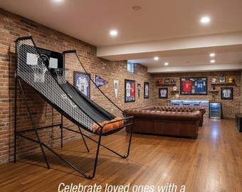 Indoor Basketball Hoop Shooting Game - Battle Hoops -  Personalized Mini Basketball Game - Arcade Game - Game On