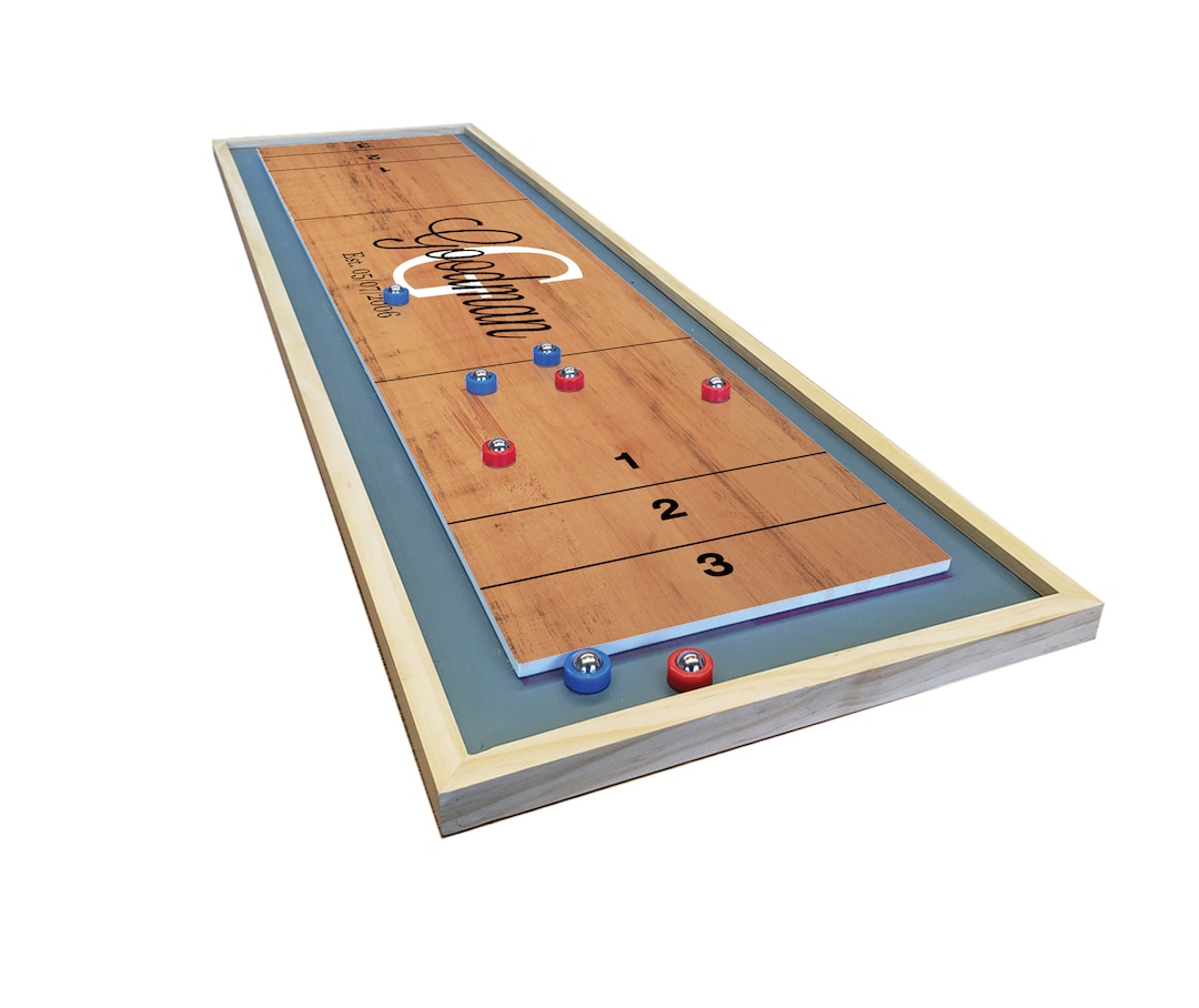 Family Established Shuffleboard Mini Shuffleboard With Red and Blue