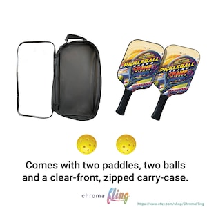 Personalized Pickleball Champ Custom Pickleball Paddle Set - Wooden Pickleball Paddle - Personalized Pickleball Set with Carry Case