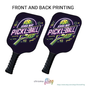 Personalized Blacklight Custom Pickleball Paddle Set - Wooden Pickleball Paddle - Personalized Pickleball Set with Carry Case