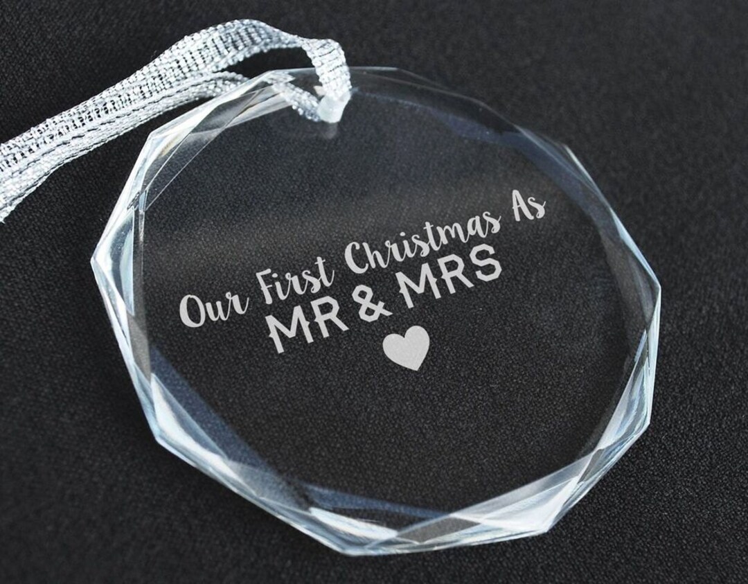 Our First Christmas Laser Engraved Crystal Ornament Crystal Ornament Laser Engraved Christmas