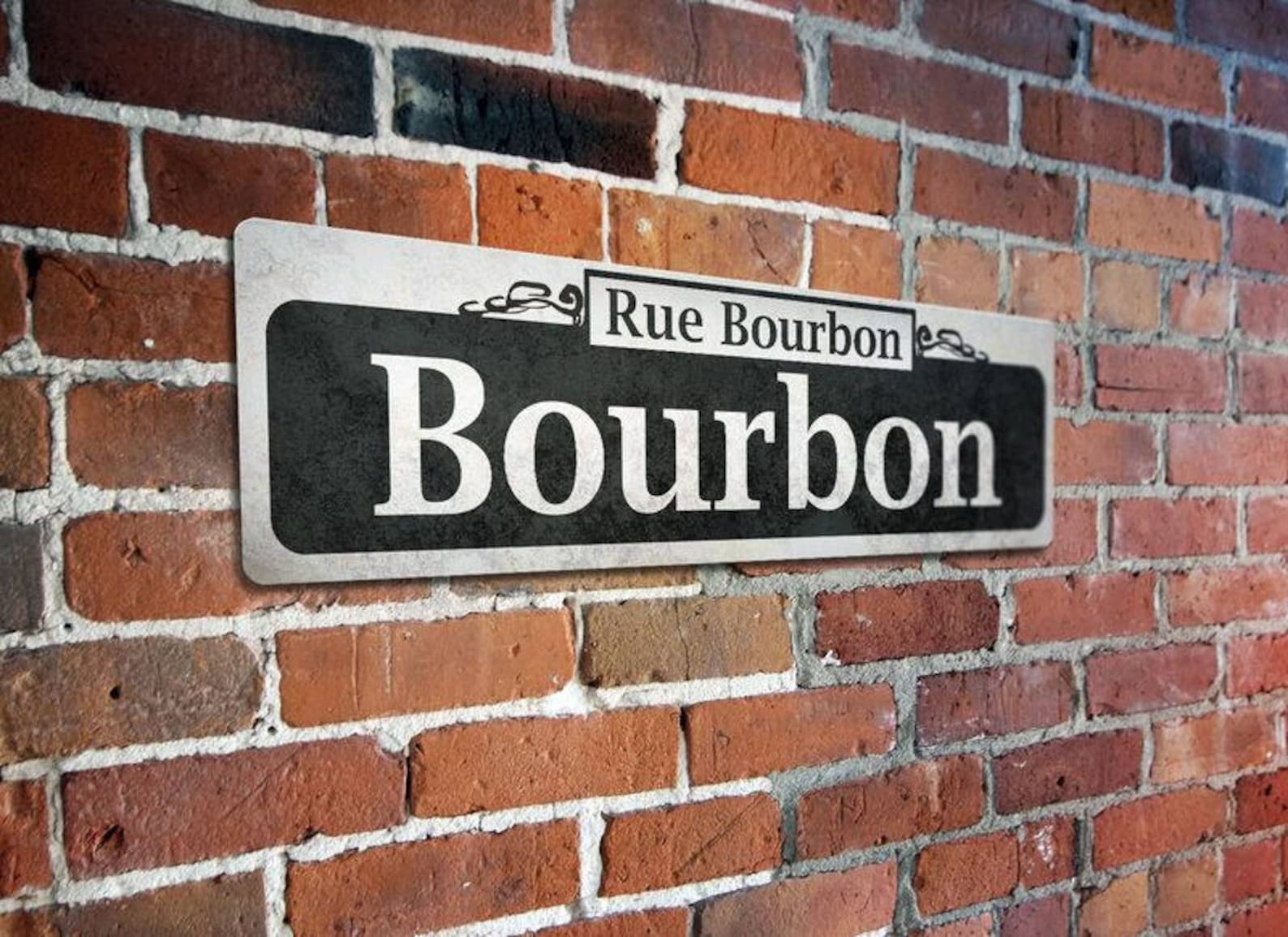Rue Bourbon Street Sign  Rue Burbon Aluminum Street Sign  Custom Street Sign  Top Quality  Printed Street Sign  Vintage Printed Sign