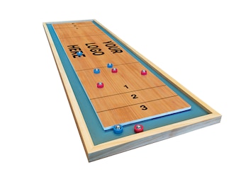 Your Logo Here Shuffleboard - Mini Shuffleboard with Red and Blue Bearings - Tabletop Game