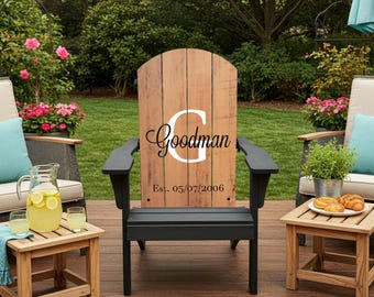Personalized Adirondack Chair - Custom Adirondack Chair - Family Established Name - Custom Outdoor Seating