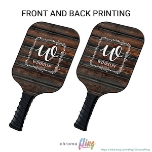 Square Floral Family Name Custom Pickleball Paddle Set - Wooden Pickleball Paddle - Personalized Pickleball Set with Carry Case