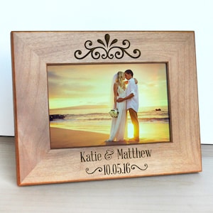 Personalized Wedding Engraved Picture Frame - Gift for Wife - Wedding Gift - Custom Frame - Customized Picture Frame  Engraved picture frame