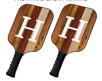 Multicolored Monogram Light Custom Pickleball Paddle Set - Wooden Pickleball Paddle - Personalized Pickleball Set with Carry Case