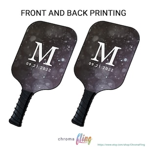 Monogram and Date Custom Pickleball Paddle Set - Wooden Pickleball Paddle - Personalized Pickleball Set with Carry Case