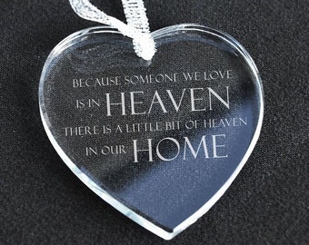 In Memorium Laser Engraved Crystal Ornament - Crystal Ornament - Laser Engraved - Christmas Gift Ideas - Remembering Loved Ones