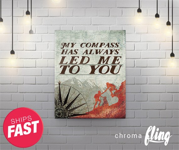 Compass Led To You Wall Art Custom Wall Canvas Art Wall Etsy