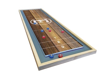 Monogram Barnwood Shuffleboard - Mini Shuffleboard with Red and Blue Bearings - Tabletop Game