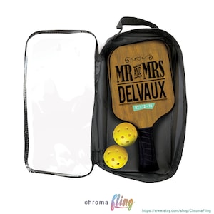 Mr and Mrs Custom Pickleball Paddle Set - Wooden Pickleball Paddle - Personalized Pickleball Set with Carry Case