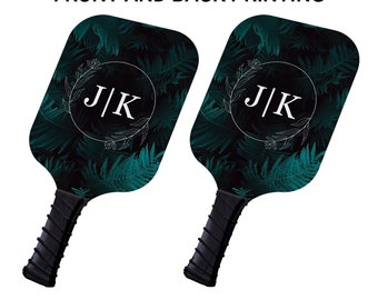 Foliage Circle Monogram Custom Pickleball Paddle Set - Wooden Pickleball Paddle - Personalized Pickleball Set with Carry Case