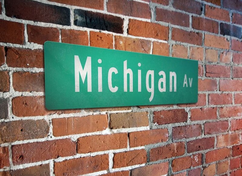 Michigan Ave Street Sign Michigan Avenue Aluminum Street Etsy