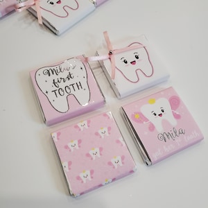 First Tooth Chocolate Favors – Set of 4 | First Tooth Celebration | Personalized Chocolate Gifts | Baby Milestone Party Favors