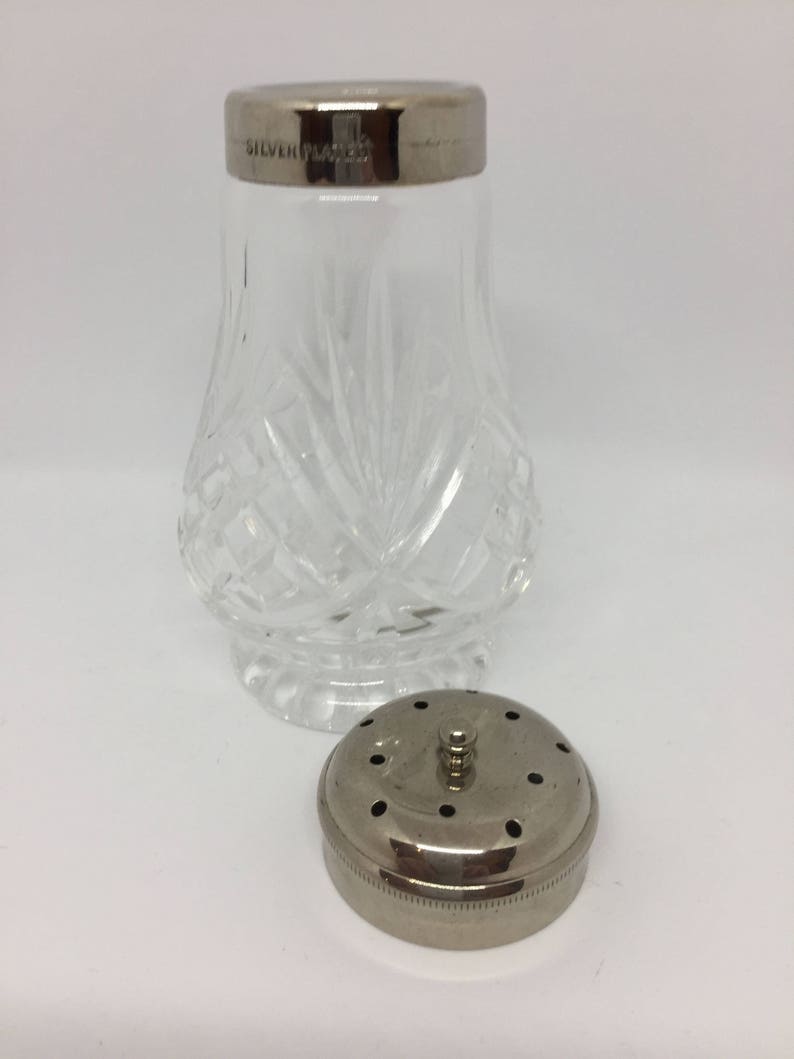 Vintage Cut Crystal Sugar shaker with silver plated lid Etsy