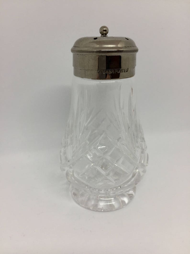 Vintage Cut Crystal Sugar shaker with silver plated lid Etsy