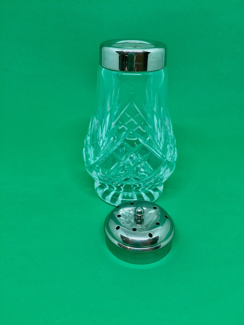 Vintage Cut Crystal Sugar shaker with silver plated lid Etsy
