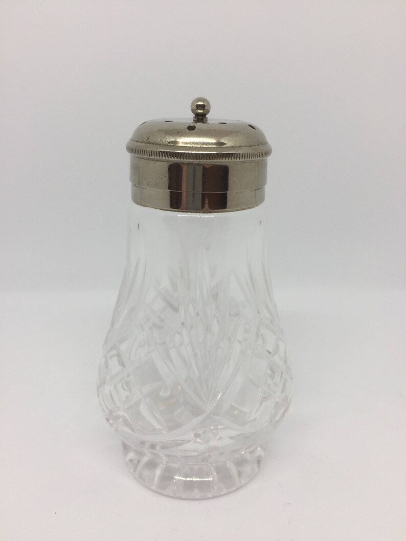 Vintage Cut Crystal Sugar shaker with silver plated lid Etsy