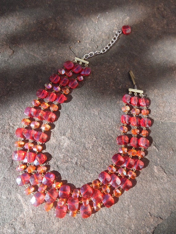 Red glass necklace - image 2