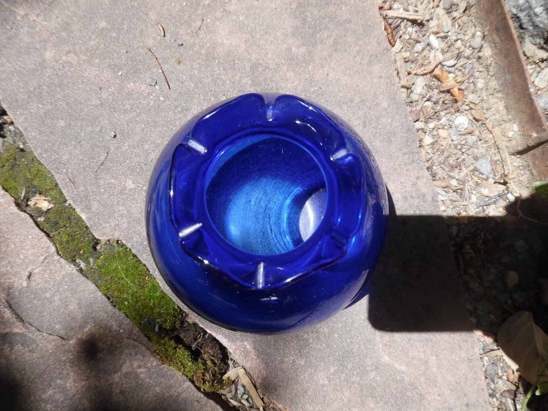 Small Blue Glass Vase Etsy